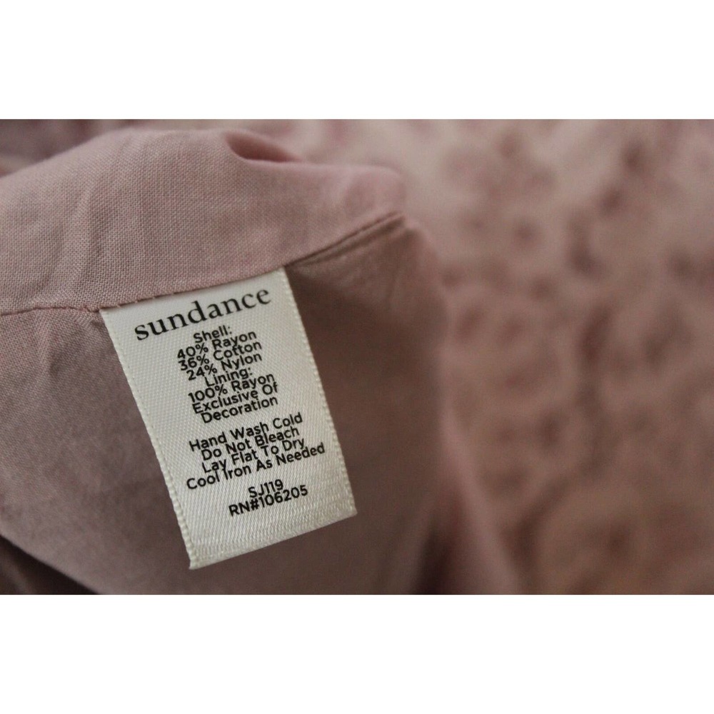 Sundance V-neck Bell Sleeve Charmant Lace Blouse Pink Women's Size Large H14078 - Picture 7 of 10